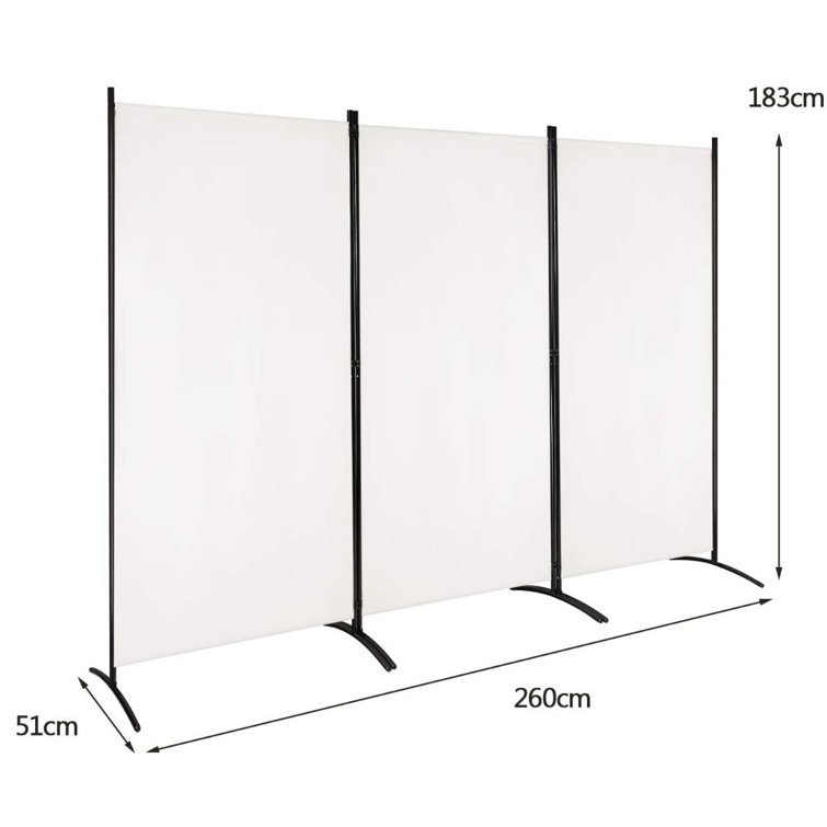 Symple Stuff 3Panel Freestanding Wood Room Divider With Durable Hinges